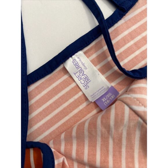 Secret Treasures Women's Orange Striped Strappy Racer Back Chemise Gown 16-18 XL - Picture 4 of 6